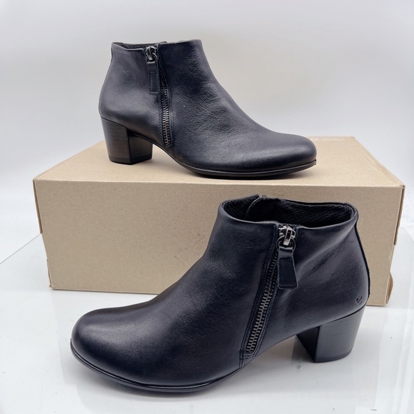 Ecco Shoes - ECCO Shape M 35 Women's Ankle Boots Heel Black Leather Side Zip EU 36 US 6 * NEW